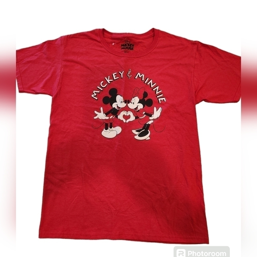 Disney Mickey Mouse and Minnie Women's Short Sleeve T Shirt, Red, XL, NWOT